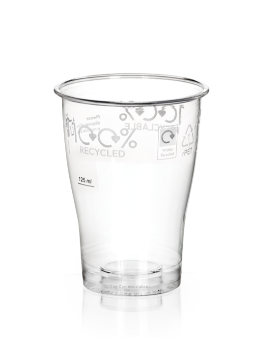 Clear Disposable 100% recycled Plastic 4-in-1 Tulip Half Pint /Wine Cup