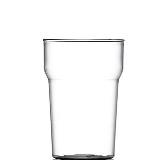 Clear Reusable Plastic Nonic Half Pint Glass 284ml - Polycarbonate UKCA Stamped to Rim