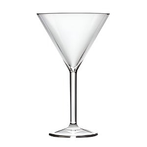 Clear Reusable Plastic Cocktail Glass 266ml - Polycarbonate