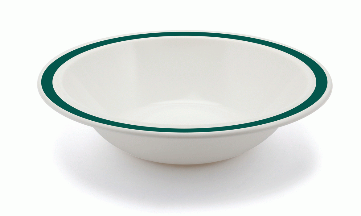 Reusable Plastic Round Bowl Solid Colour Rim 17cm - Polycarbonate