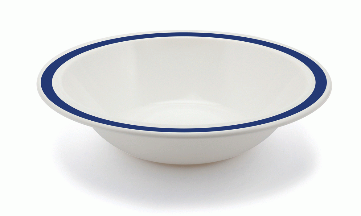 Reusable Plastic Round Bowl Solid Colour Rim 170mm