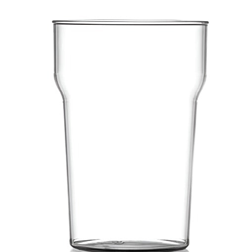 Clear Reusable Plastic Nonic Pint Glass 568ml - Polycarbonate UKCA Stamped