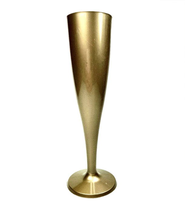 Gold Disposable Recyclable Plastic Champagne Flutes 160ml
