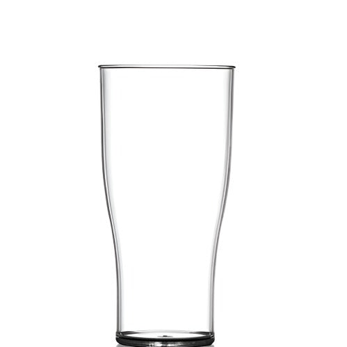 Clear Reusable Plastic Tulip Pint Glass 568ml - Nucleated Polycarbonate CE/CA stamped