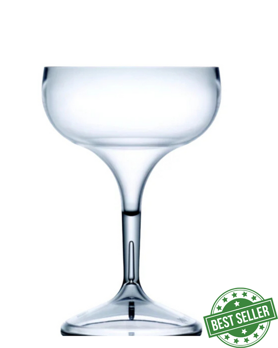Clear Reusable Plastic Coupe Cocktail Glass 250ml - Polycarbonate