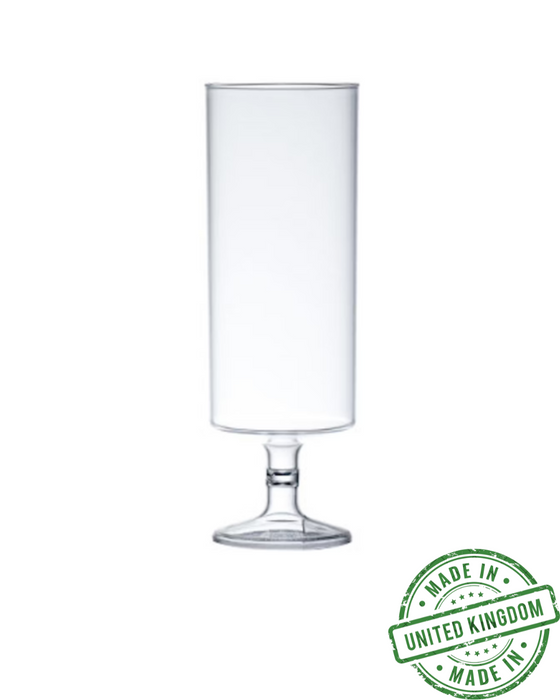 Clear Reusable Plastic Stacking Champagne Flute 200ml - Polycarbonate UKCA Lined at 125 and 175ml