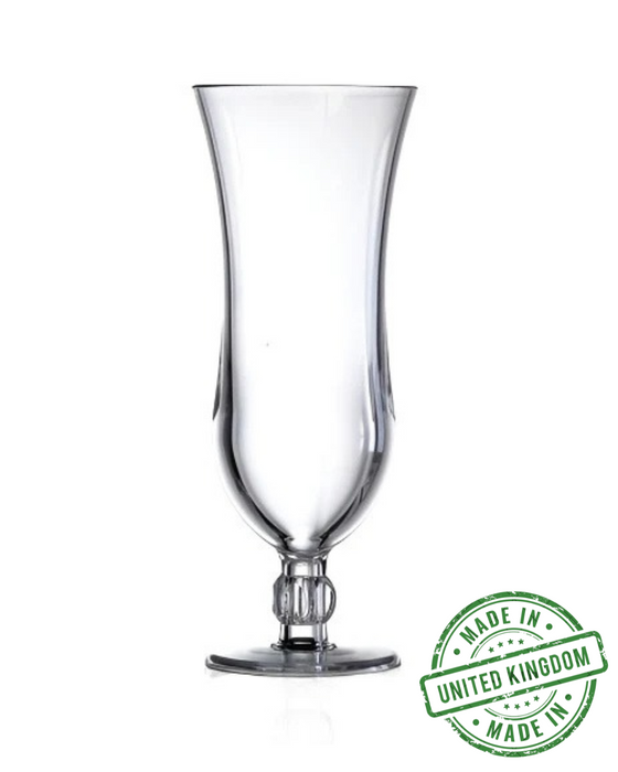 Clear Reusable Plastic Hurricane Cocktail Glass 385ml - Polycarbonate