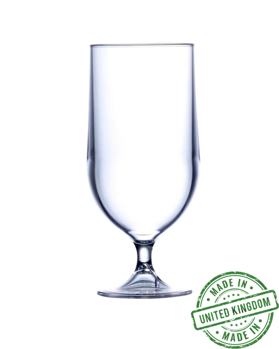 Clear Reusable Plastic Goblet Pint Glass 568ml - Polycarbonate