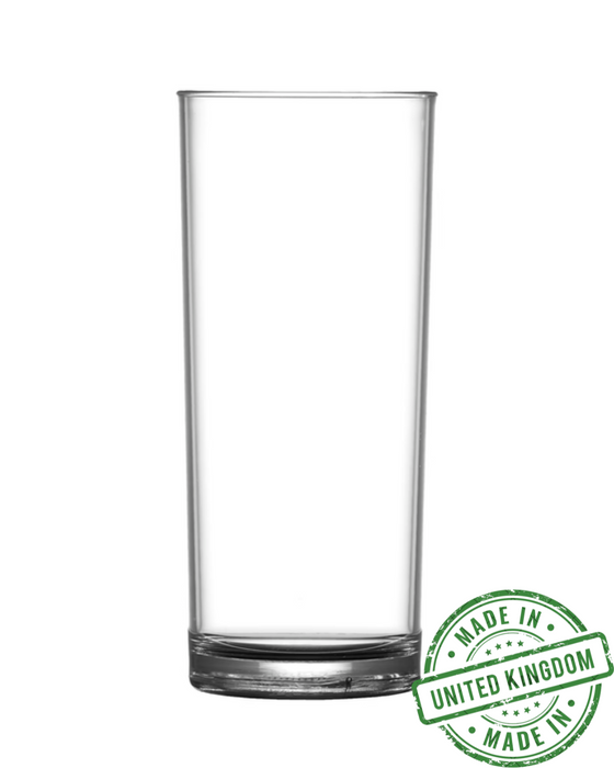 Clear Reusable Plastic Half Pint Glass 284ml - Nucleated Polycarbonate UKCA Stamped to Rim