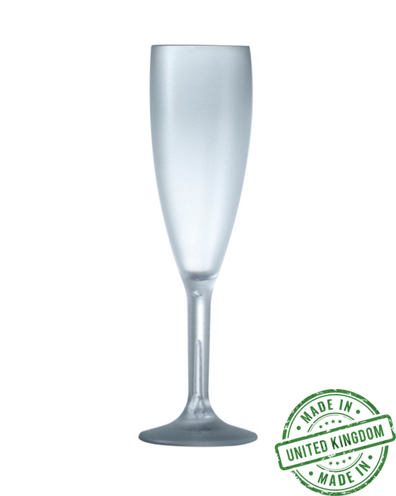 Frosted Reusable Plastic Champagne Flute 190ml - Polycarbonate