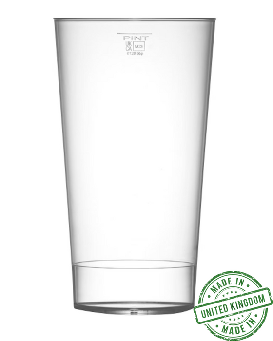 Clear Reusable Plastic Fesitval Pint Cup 650ml - Polycarbonate