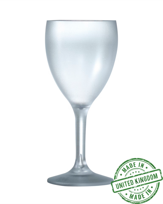 Frosted Reusable Plastic Wine Glass 255ml - Polycarbonate