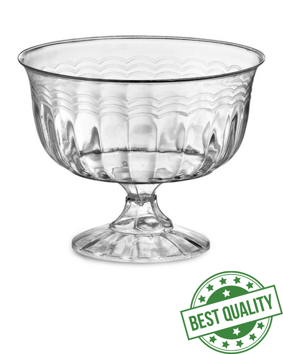 Clear Disposable Recyclable Plastic Stemmed Bowl 227ml