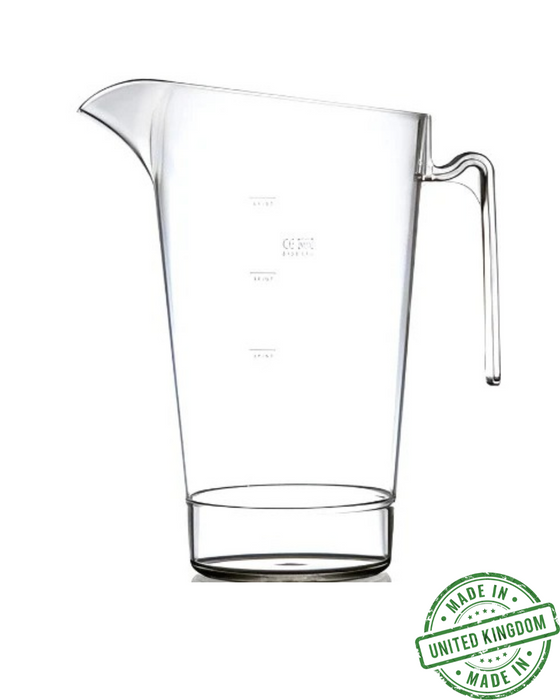 4 Pint Clear Reusable Plastic Jug 2272ml- Polycarbonate UKCA Stamped at 2/ 3 & 4 Pints