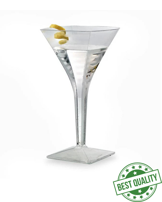 Clear Disposable Recyclable Square Cocktail Glass 260ml