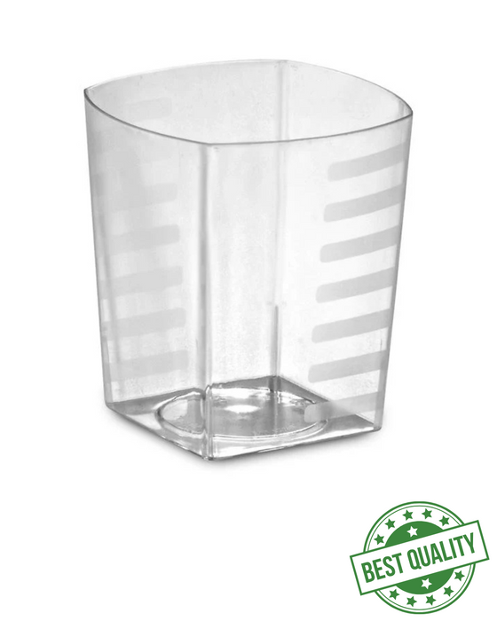 Clear Disposable Recyclable Square Plastic Tumbler Glass 255ml