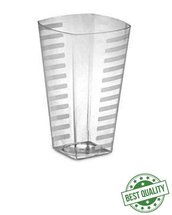 Clear Disposable Recyclable Plastic Square Tumbler Glass 473ml