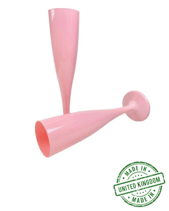 Pink Disposable Recyclable Plastic Champagne Flutes 160ml - 1 Piece