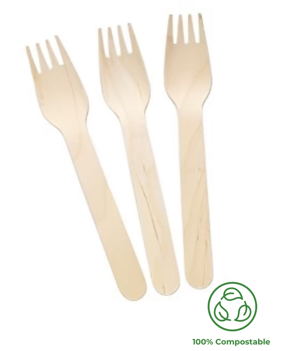 Compostable Wooden Fork 165mm