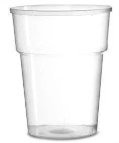 Clear Disposable Recyclable Plastic Pint Glass 568ml - Polypropylene UK CA Stamped to Rim