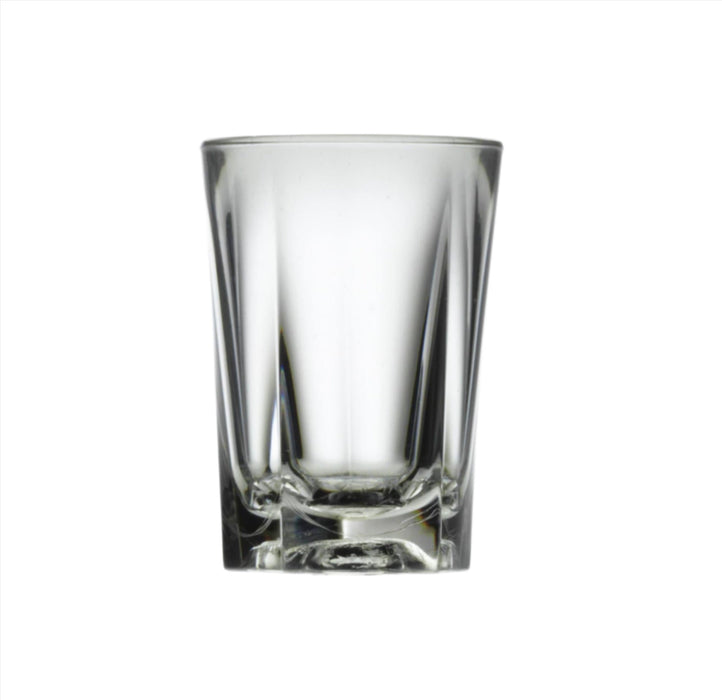 25ml Clear Reusable Plastic Penthouse Shot Glass Box of 24 - Polycarbonate UKCA Stamped to Rim