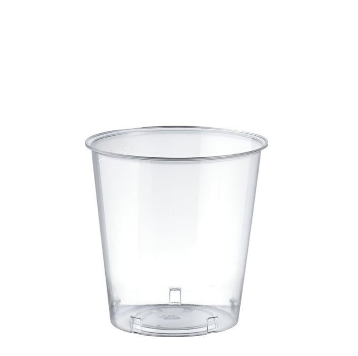 Clear Disposable Recyclable Plastic Straight Sided Tumbler Glass - CE Marked to Line at 250ml