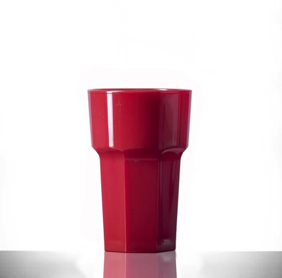 Red Reusable Plastic Half Pint Glass 284ml - Polycarbonate UKCA Stamped to Rim