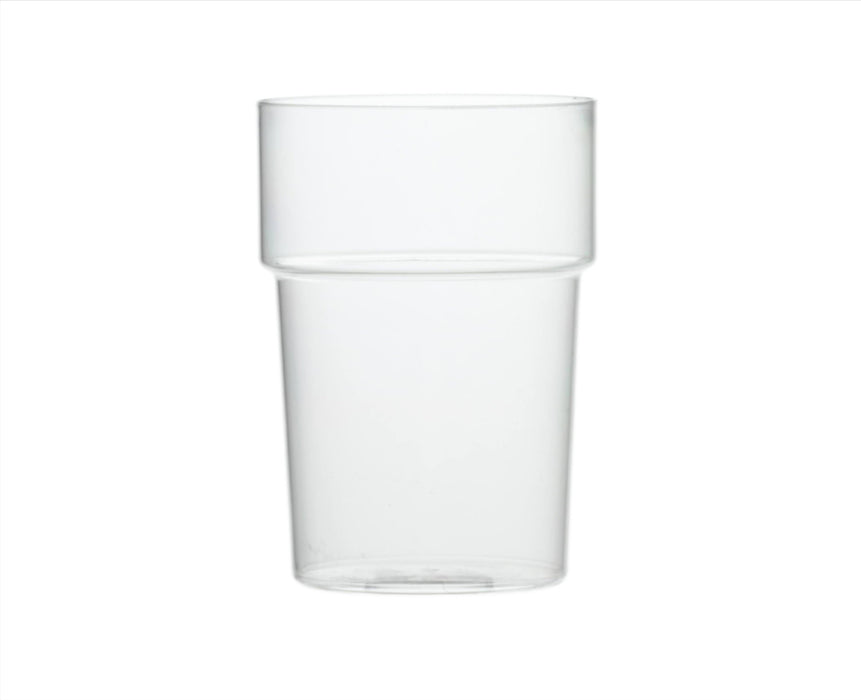 Clear Reusable Plastic Stacking Half Pint Glass 284ml - Crystal Polystyrene UKCA Stamped to Rim