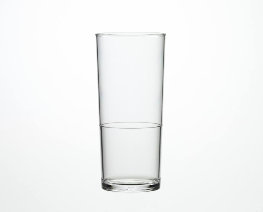 Clear Reusable Plastic Stacking Half Pint Glass 284ml - Polycarbonate UKCA Stamped to Rim