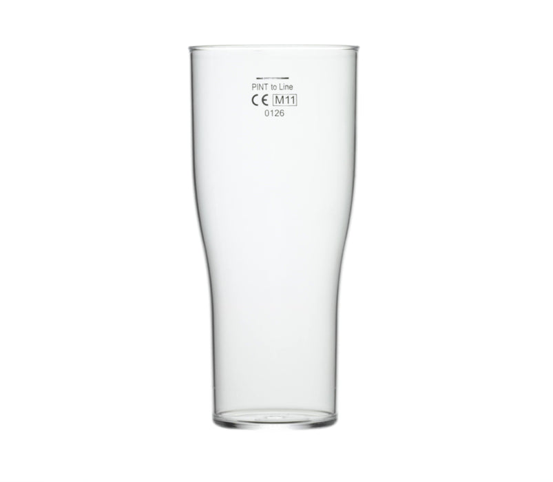 Clear Reusable Plastic Tulip Pint Glass 620ml box of 36 - Crystal Polystyrene UKCA Stamped at 20oz