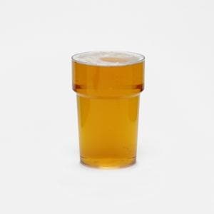 Clear Reusable Plastic Stacking Pint Glass 568ml - Crystal Polystyrene CE/CA Stamped to Rim