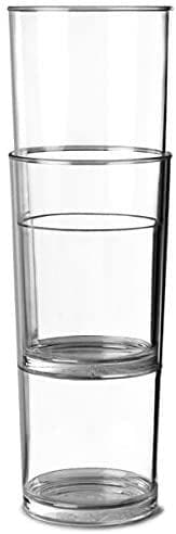 Clear Reusable Plastic Stacking Pint Glass 568ml- Polycarbonate UKCA Stamped to Rim