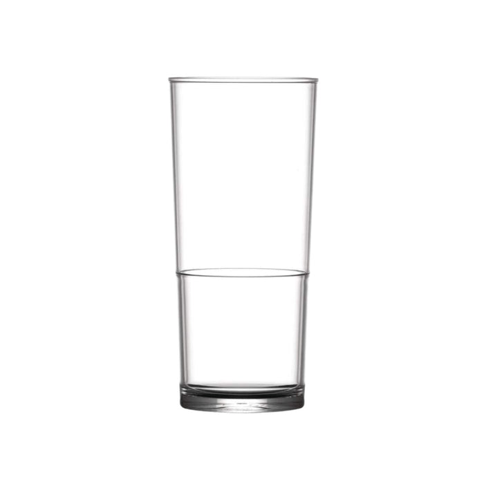 Clear Reusable Plastic Stacking Half Pint Glass 284ml - Polycarbonate CE/CA Stamped to Rim