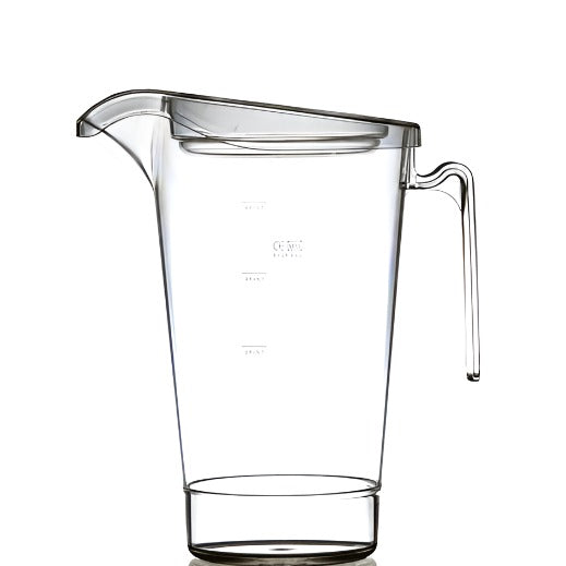 4 Pint Clear Reusable Plastic Jug with Lid 2272ml- Polycarbonate CE/CA Stamped at 2/ 3 & 4 Pints.
