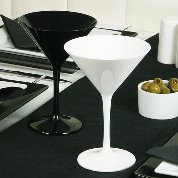 White Reusable Plastic Martini Glass 200ml- Polycarbonate