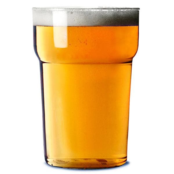 Clear Reusable Plastic Nonic Pint Glass 568ml - Polycarbonate UKCA Stamped