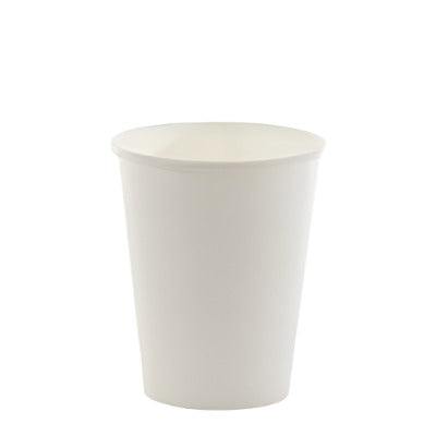 White Compostable Single Walled Cup 354ml Box of 1000. - Paper & PLA