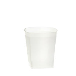 Frosted Disposable Recyclable Square Tumbler Glass 255ml - Polypropylene