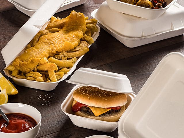 White Compostable Large Square Burger Box