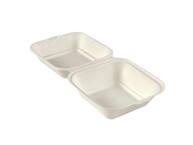 White Compostable Large Square Burger Box