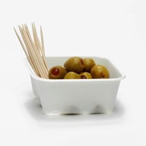 White Recyclable Plastic Bowl 110ml  - RPET