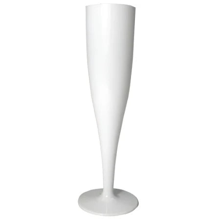 White Disposable Recyclable Plastic Champagne Flutes 160ml - 1 Piece
