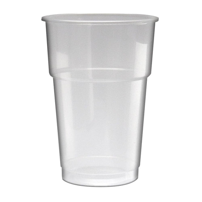 Clear Disposable Recyclable Plastic Pint Glass 681ml - Polypropylene CA Stamped to Line