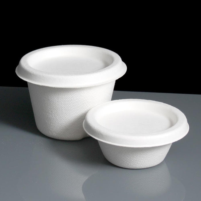White Compostable Lid 70mm - Reed Pulp