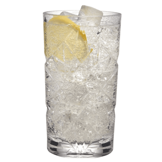 Clear Reusable Plastic Cut Glass-Effect Tumbler 470ml - Polycarbonate