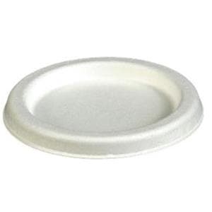 White Compostable Lid 80mm Reed Pulp