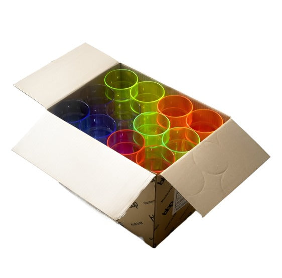 Mixed Neon Reusable Plastic Hi-ball Glass 284ml Box of 48 - Polystyrene