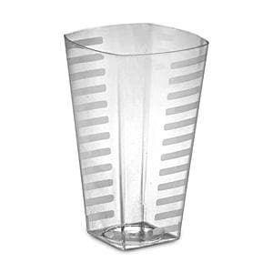Clear Disposable Recyclable Square Tumbler Glass 473ml