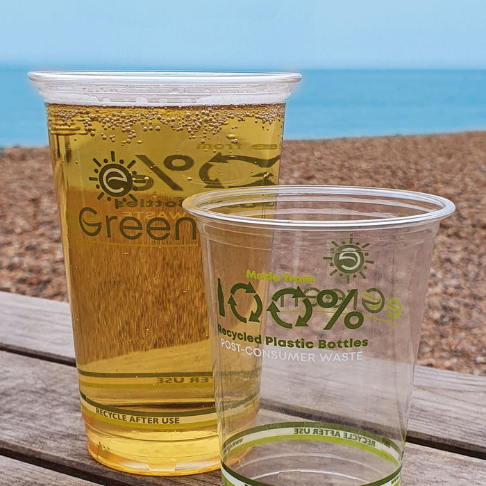 New 100% recycled rPET beer cups.