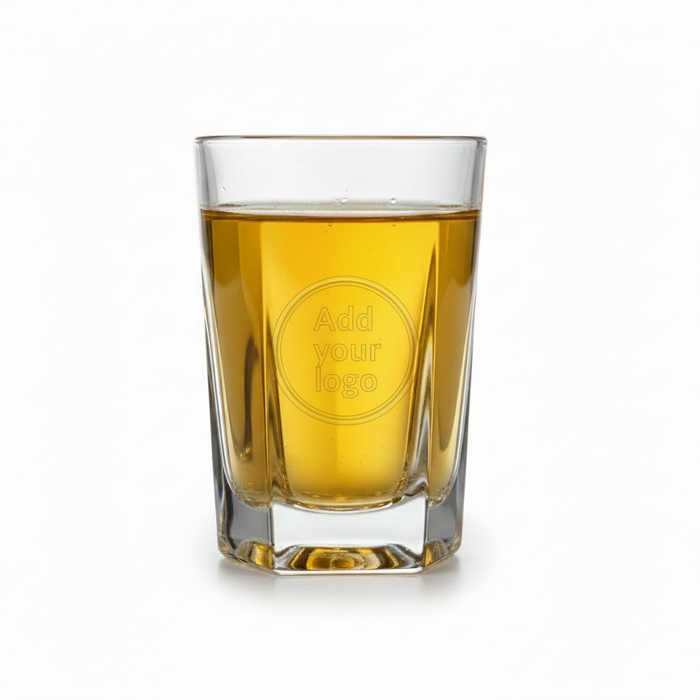 25ml Clear Reusable Plastic Penthouse Shot Glass Box of 24 - Polycarbonate UKCA Stamped to Rim